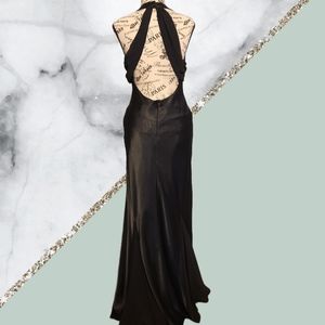 Floor length black dress